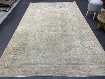 Muted Persian Rugs, 6 x 9.4 Vintage Rug, Oushak Rug, Rustic Rug, Fine Hand Knotted Rug, Farmhouse Rug, Wool Handmade Rug