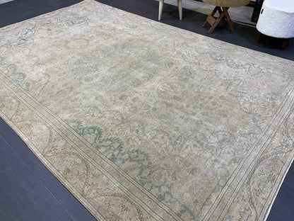 Muted Persian Rugs, 6 x 9.4 Vintage Rug, Oushak Rug, Rustic Rug, Fine Hand Knotted Rug, Farmhouse Rug, Wool Handmade Rug