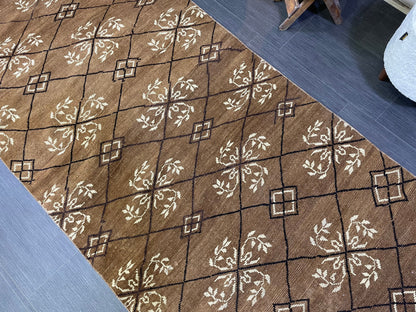 Turkish Rug, Vintage 3.6 x 11.3 Rug,Handmade Oushak Rug, Farmhouse Rug, Hand Knotted Wool Rug, Rustic Rug, Vintage Turkish Rug