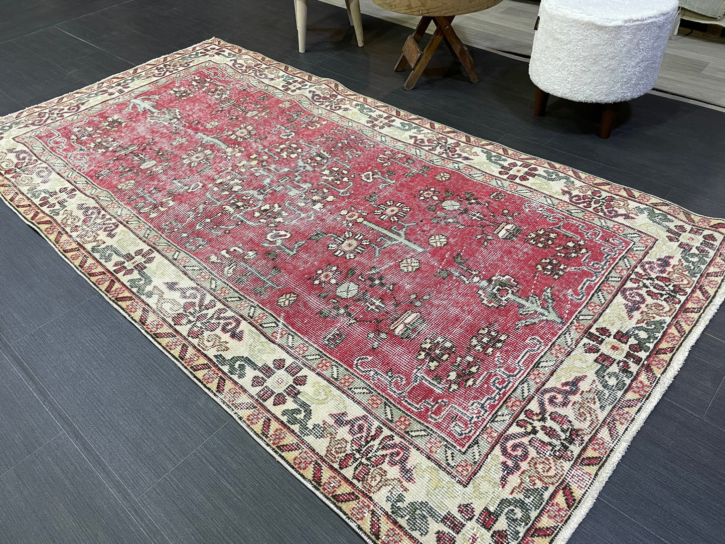 Persian RUG, TURKISH Rug, Handknotted 3.8 x 7 Rug, Oriental Rug, Vintage Rug, Handmade Rug, Turkish Rug Antique Rug