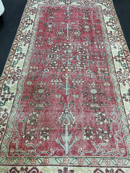 Persian RUG, TURKISH Rug, Handknotted 3.8 x 7 Rug, Oriental Rug, Vintage Rug, Handmade Rug, Turkish Rug Antique Rug