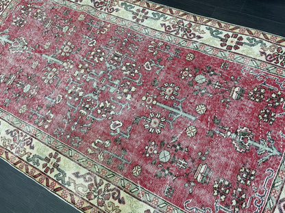 Persian RUG, TURKISH Rug, Handknotted 3.8 x 7 Rug, Oriental Rug, Vintage Rug, Handmade Rug, Turkish Rug Antique Rug