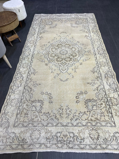 Antique Rug, Neutral Rug, Persian 4x8 RUG, Oushak Rug, TURKISH Rug, Handknotted Rug, Distressed Rug, Vintage Rug, Handmade Rug, woven rug.