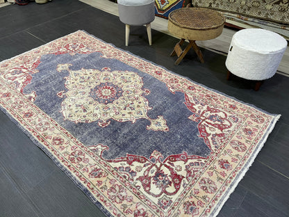 Persian Rug, Turkish Rug, Antique 4x7 Rug, Neutral Rug, Oushak Rug, Hand knotted Rug, Distressed Rug, Vintage Rug, Handmade Rug, woven rug.