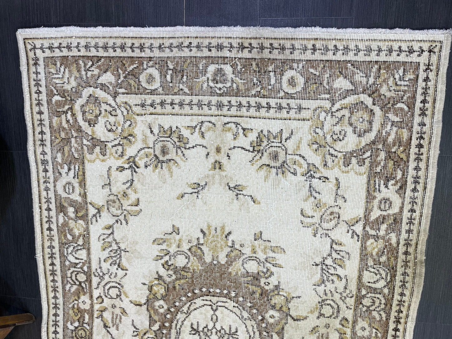 Neutral Rug, Persian RUG, TURKISH 4x7 Rug, Hand knotted Rug, Oriental Rug, Vintage Rug, Handmade Rug, Antique Rug, Oushak Rug, woven rug.