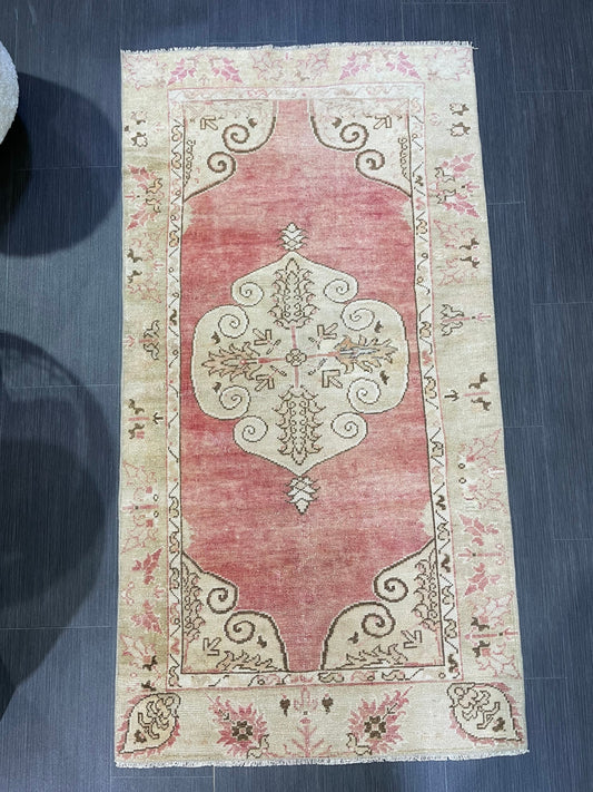 Handmade Rug, Antique Rug, Vintage 2.8 x 5 Rug, Turkish Wool Rug, Oushak Rug, Hand Knotted Rug, Persian Rug,