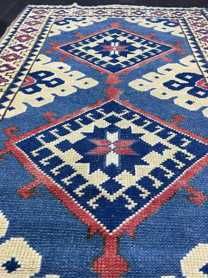 TURKISH Rug, Vintage Wool 3.3 x 4.9 Rug, Oushak Rug, Hand Knotted Rug, Anatolian Rug, Persian 100% Wool Rug, Handmade Rug