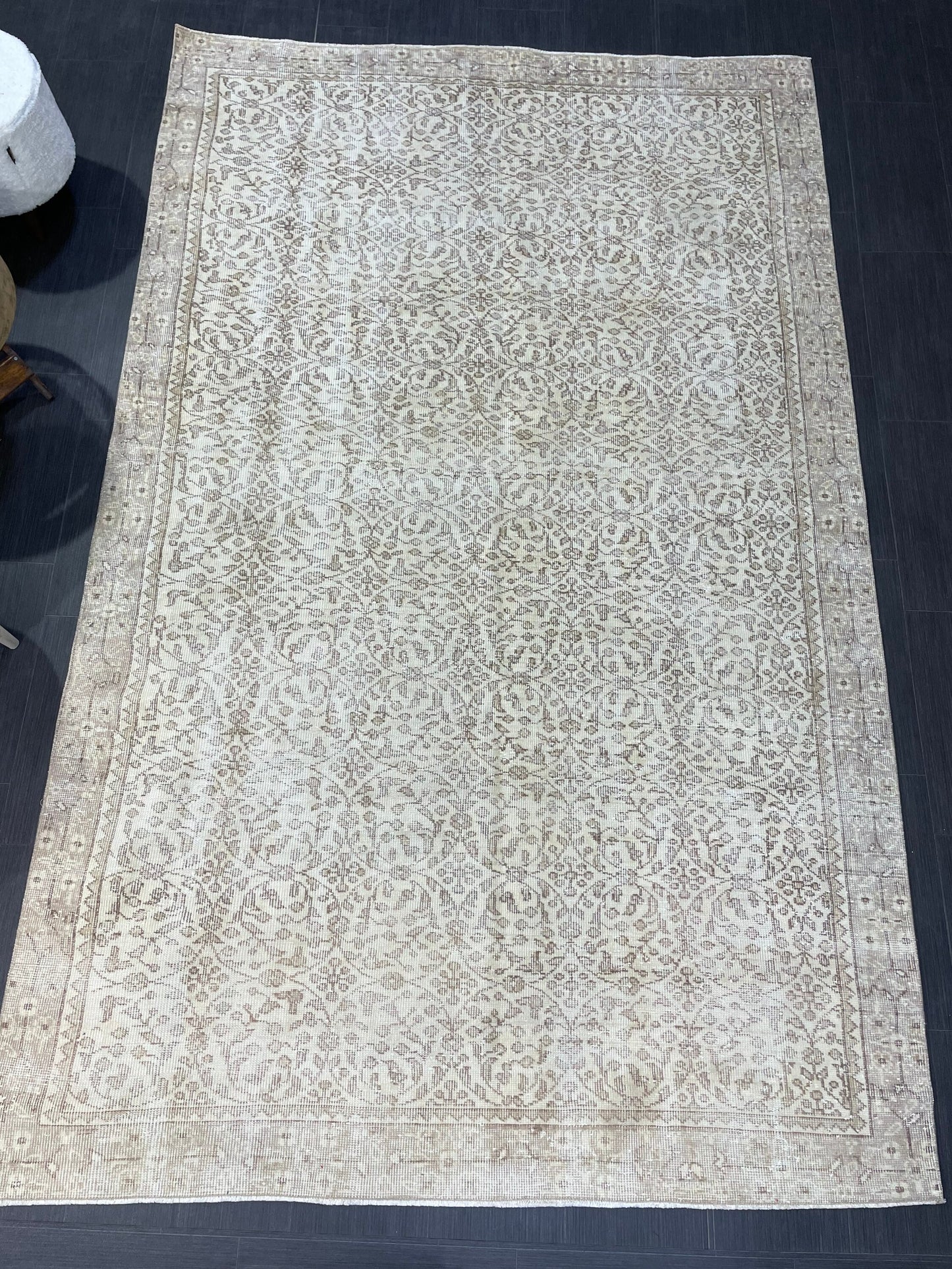 Neutral Vintage Rug, Muted 5.10 x 9.3 Rug, Living Room Rug,Oushak Rug,Hand Knotted Rug, Persian Rug,Turkish Rug, Handmade Rugs