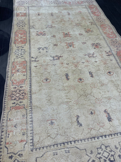 Distressed Vintage Rug, Persian 4.9 x 8.5 Rug, Handmade Rug, Antique Rug, Rustic Rug, Turkish Rug, Farmhouse Rug, Wool rug