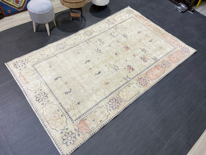 Distressed Persian Rug, Vintage 5 x 8.3 Rug, Handmade Rug, Antique Rug, Rustic Rug, Turkish Rug, Farmhouse Rug, Wool rug