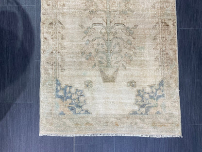 Vintage Rug, TURKISH 2.4 x 4 Rug, Vintage Hand Knotted Rug, Oushak Rug Persian Rug Oriental Rug,Vintage Muted Floral Rug
