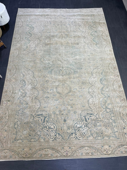 Muted Persian Rugs, 6 x 9.4 Vintage Rug, Oushak Rug, Rustic Rug, Fine Hand Knotted Rug, Farmhouse Rug, Wool Handmade Rug