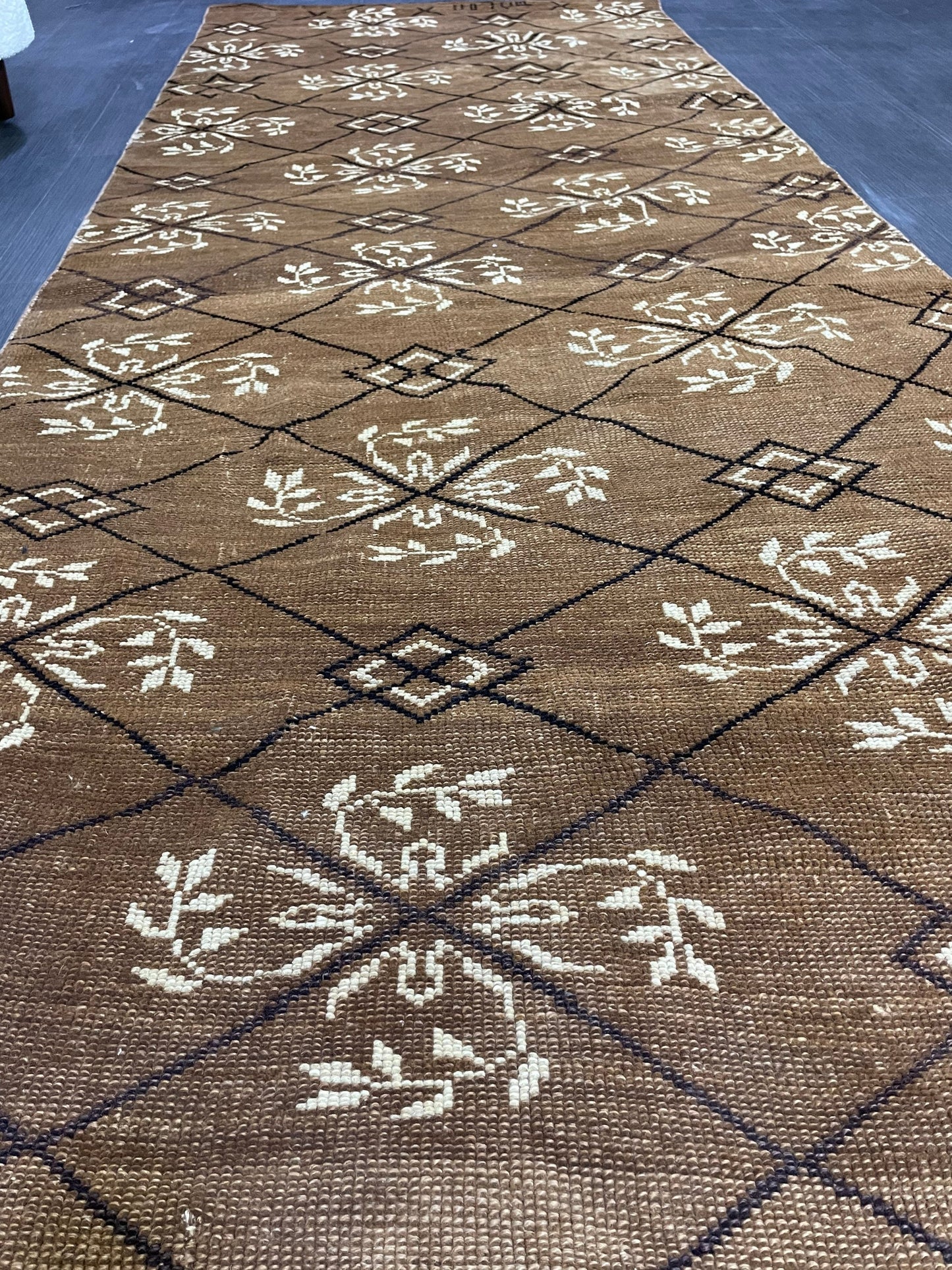 Turkish Rug, Vintage 3.6 x 11.3 Rug,Handmade Oushak Rug, Farmhouse Rug, Hand Knotted Wool Rug, Rustic Rug, Vintage Turkish Rug