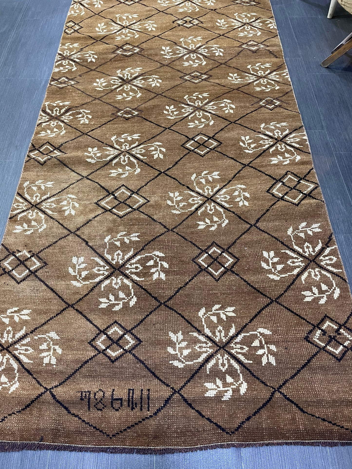 Turkish Rug, Vintage 3.6 x 11.3 Rug,Handmade Oushak Rug, Farmhouse Rug, Hand Knotted Wool Rug, Rustic Rug, Vintage Turkish Rug