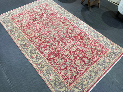 Vintage Rug, TURKISH 3x5 Rug,  HANDMADE Rug, Fine Hand Knotted Oushak Rug, Persian Rug Oriental Rug, Quality Rug