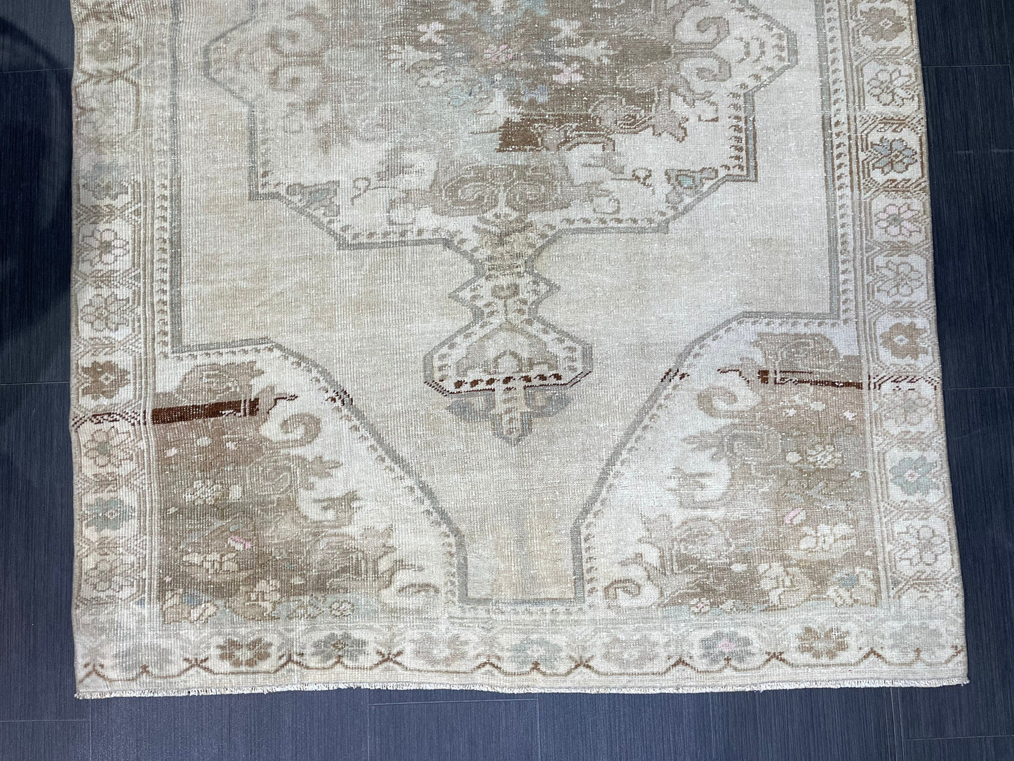 Antique Rug, Vintage 4.4 x 6.7 Rug, Turkish Wool Rug, Oushak Rug, Fine Hand Knotted Rug, Persian Rug, Handmade Rug