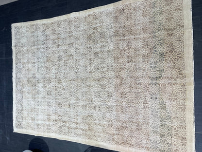 Antique WOOL RUG, Vintage 6x9 Rug, Turkish Oushak Rug, Handmade Rug, Distressed Rug, Oushak Rug, Farmhouse  Rug, Oriental Rug,Rustic Rug