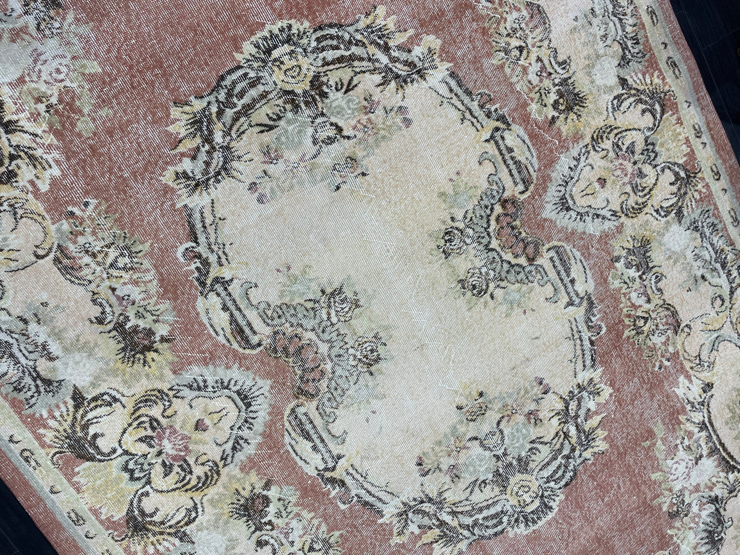 Persian Rug, Muted Vintage 7x11 Rug , Muted Oushak Rug, Rustic Rug, Turkish Rug, Farmhouse Rug, Wool rug