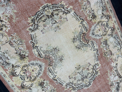 Persian Rug, Muted Vintage 7x11 Rug , Muted Oushak Rug, Rustic Rug, Turkish Rug, Farmhouse Rug, Wool rug