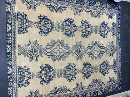 Antique Oushak RUG, Turkish 8.7 x 10.3 Rug, Hand Knotted Rug, Vintage Wool Rug, Oriental Rug Handmade Rug, Persian Rug