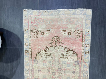 Antique Rug, Vintage 2.8 x 5 Rug, Turkish Wool Rug, Oushak Rug, Hand Knotted Rug, Persian Rug, Handmade Rug
