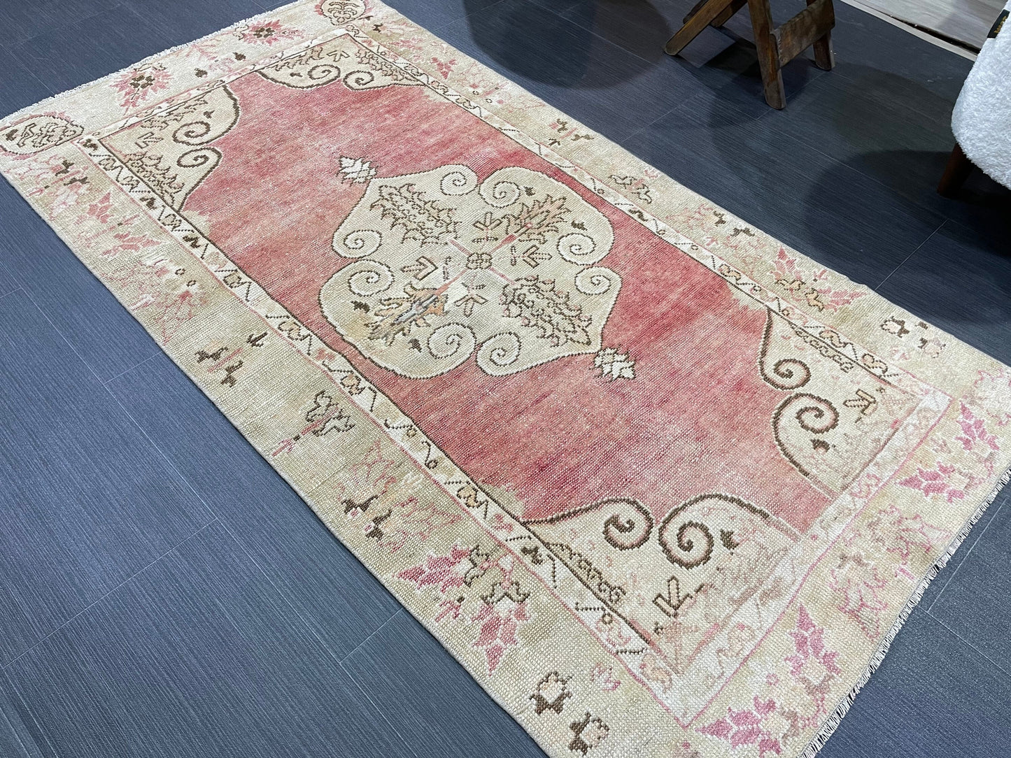 Handmade Rug, Antique Rug, Vintage 2.8 x 5 Rug, Turkish Wool Rug, Oushak Rug, Hand Knotted Rug, Persian Rug,