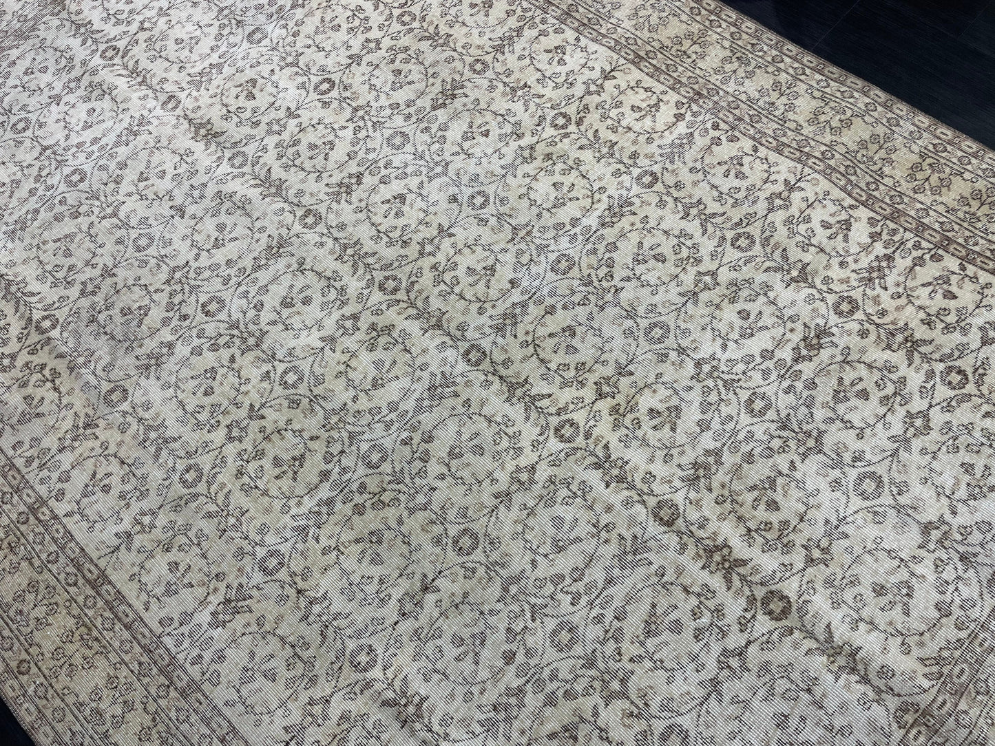 Neutral RUG, TURKISH 6.10 x 10 Rug, Vintage Rug, Natural Wool Oushak Rug, Handmade Persian Rug, Vintage Turkish Rug, Neutral Oriental rug