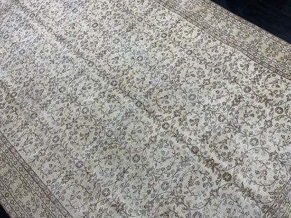 Neutral RUG, TURKISH 6.10 x 10 Rug, Vintage Rug, Natural Wool Oushak Rug, Handmade Persian Rug, Vintage Turkish Rug, Neutral Oriental rug