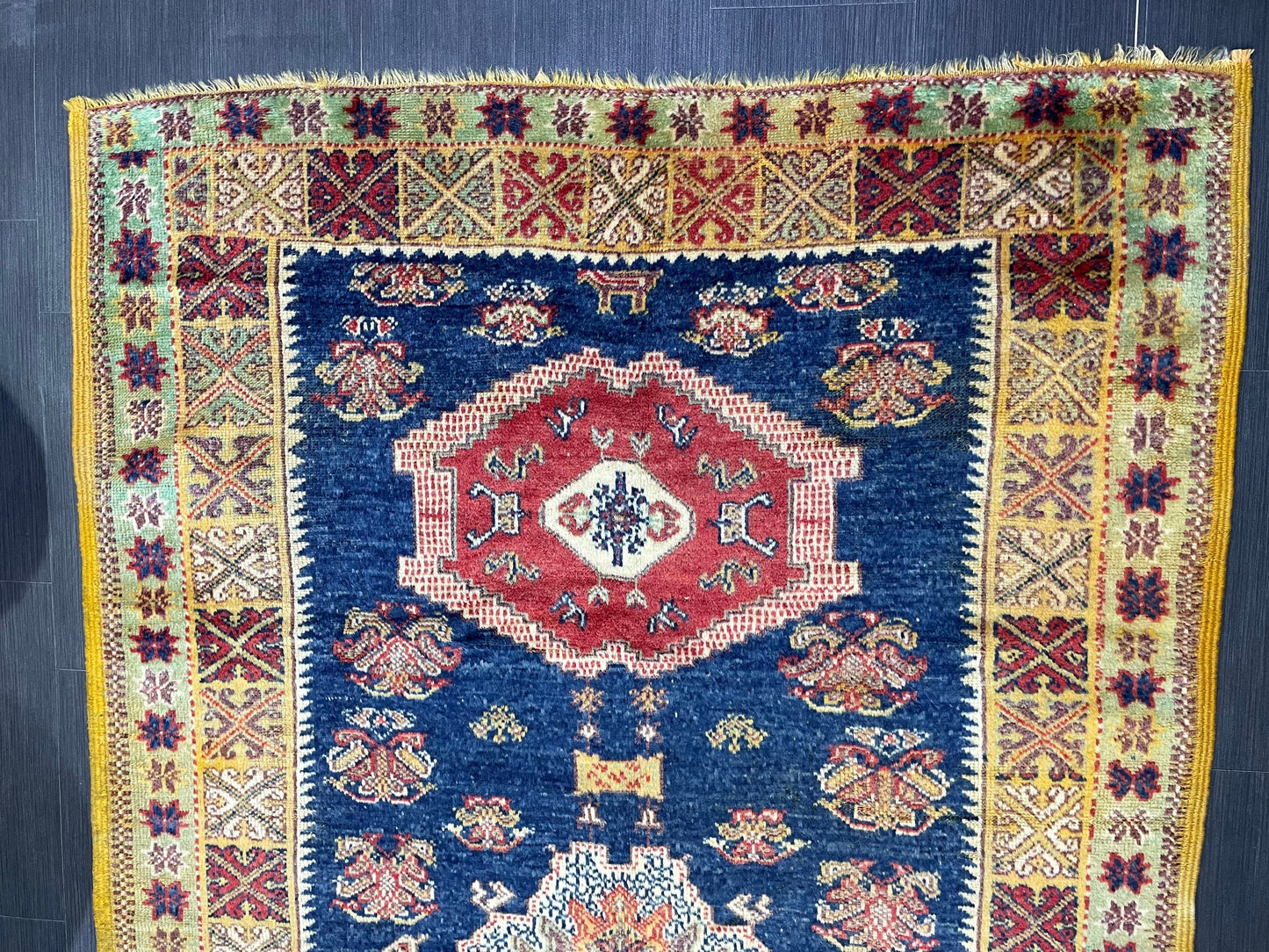 Antique RUG, Turkish Oushak 5 x 8.3 Rug, One Of A Kind Rug, Vintage Persian Rug, Blue Vintage Rug, Fine Wool Unique Rug, Rear Turkish Rug,