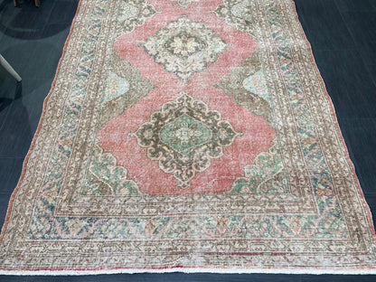 Antique Turkish Runner Rug Muted Distressed 4.9 x 12.6 Runner Rug, Vintage Runner Rug Hallway Runner Rug Kitchen Runner Wool Handmade Runner