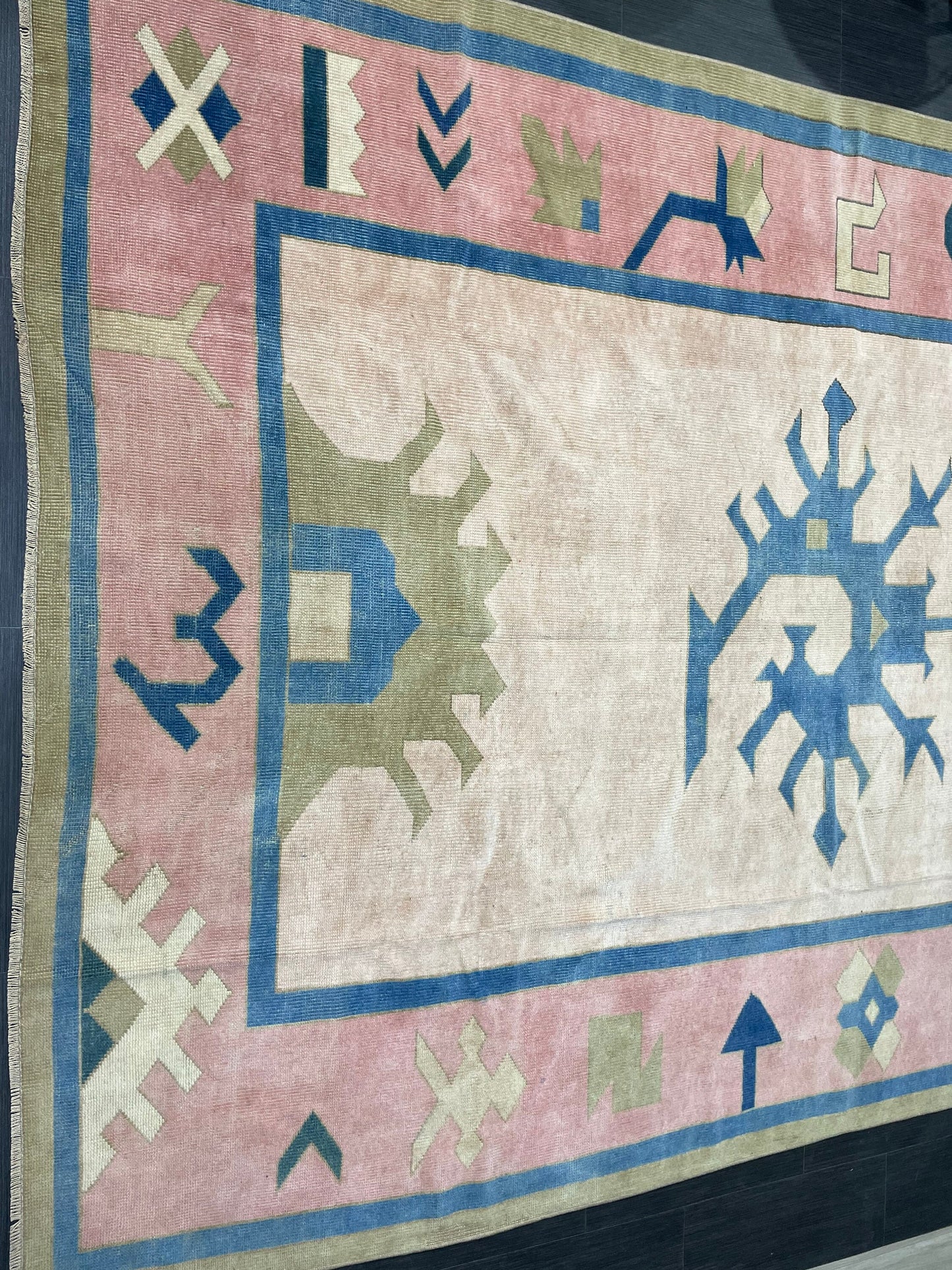 Muted Persian RUG, Turkish Oushak 7 x 10.2 Rug, Hand Knotted Antique Rug, Vintage Wool Rug, Oriental Rug Handmade Rug