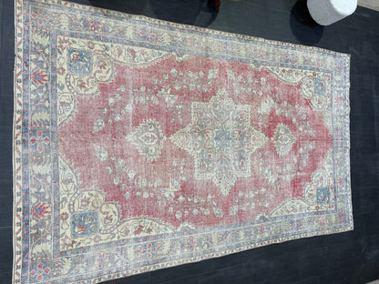 Persian RUG, Oushak 5.10 x 9.6 Rug, Vintage Rug, Vintage Persian Wool Rug, Handmade Rug, Vintage Turkish Rug Oriental Rug