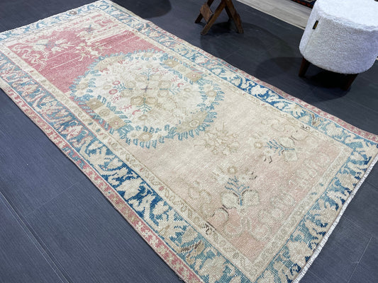 Handmade Rug, Oushak 3.3 x 6.4 Rug, Rustic Rug, Bohemian Rug,  Turkish Rug, Farmhouse Rug, Vintage Rug, Decorative Wool Persian rug