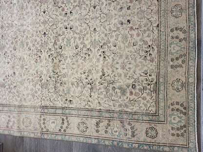 Vintage Rug 6.5 x 9.3 HAND MADE Rug Muted Vintage Turkish Rug Oushak Rug Vintage Oriental Rug, Oushak Rug, Wool Persian Rug