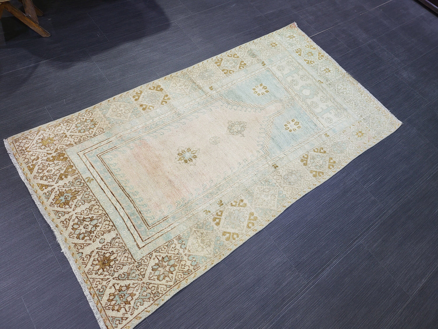OUSHAK RUG, TURKISH 2.9 x 5.2 Antique Rug,  Vintage  Rug, Antique Rug Wool Handknotted Rug,  Handmade Rug,Vintage Turkish Rug