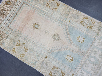 OUSHAK RUG, TURKISH 2.9 x 5.2 Antique Rug,  Vintage  Rug, Antique Rug Wool Handknotted Rug,  Handmade Rug,Vintage Turkish Rug