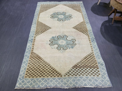 Antique Rug, Vintage 3.3 x 5.8 Rug, Turkish Wool Rug, Oushak Rug, Fine Knotted Rug, Hand Knotted Rug, Persian Rug, Handmade Rug