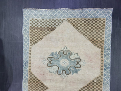 Antique Rug, Vintage 3.3 x 5.8 Rug, Turkish Wool Rug, Oushak Rug, Fine Knotted Rug, Hand Knotted Rug, Persian Rug, Handmade Rug