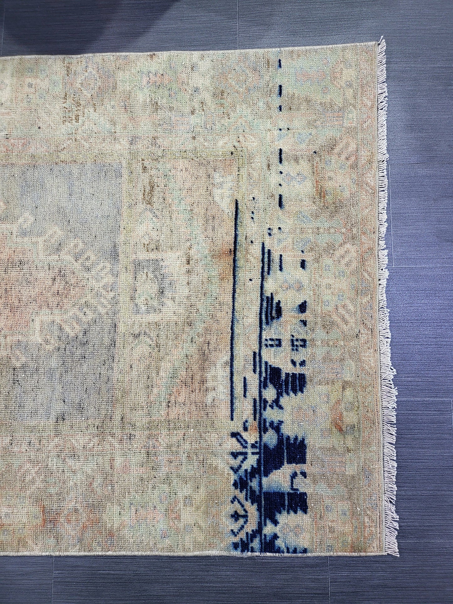 Handmade 3.2 x 6 Rug, Oushak Rug, Rustic Rug, primitive Rug, Fun Rug, Turkish Rug, Farmhouse Rug, Vintage Rug, Wool rug