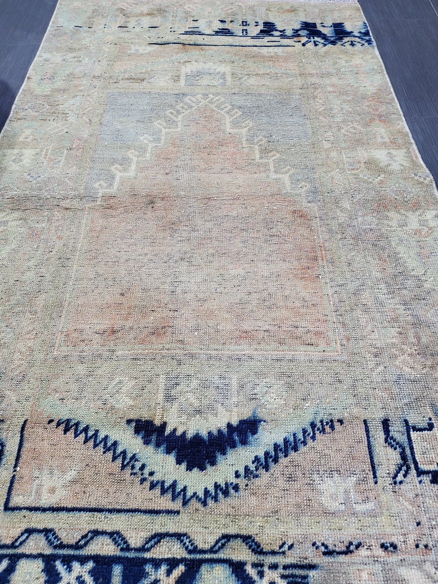 Handmade 3.2 x 6 Rug, Oushak Rug, Rustic Rug, primitive Rug, Fun Rug, Turkish Rug, Farmhouse Rug, Vintage Rug, Wool rug