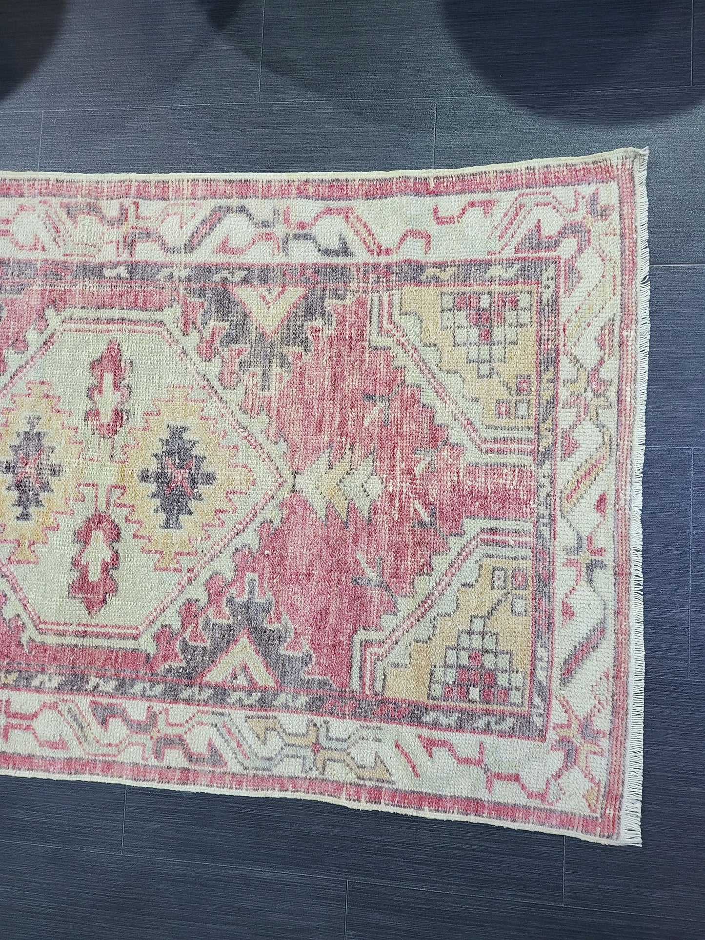 TURKISH Oushak Rug, Vintage Muted 2.5 x 4.3 Oriental Rug, Vintage Rug, Wool Oushak Rug Hand Made Rugs Vintage Turkish Rug