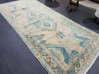 OUSHAK RUG, TURKISH 3.4 x 7.2 Rug, Vintage Persian Rug, Vintage Rug, Wool Handknotted Rug, Handmade Rugs, Vintage Turkish Rug