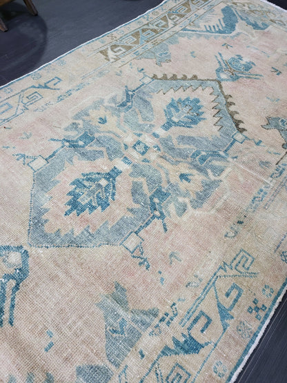 OUSHAK RUG, TURKISH 3.4 x 7.2 Rug, Vintage Persian Rug, Vintage Rug, Wool Handknotted Rug, Handmade Rugs, Vintage Turkish Rug