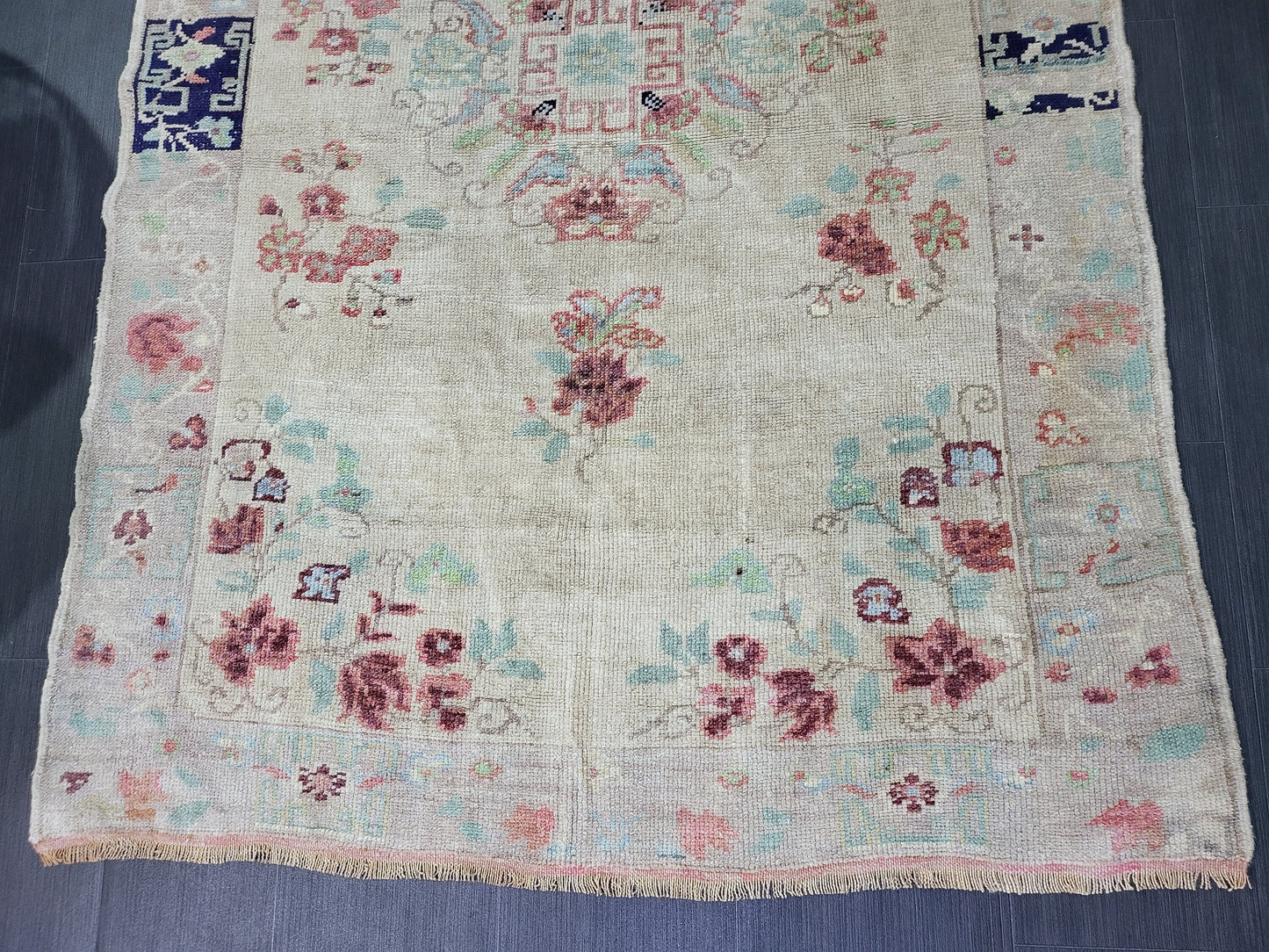 TURKISH Oushak Rug, Vintage 4 x 5.7 Rug, Vintage Persian Rug, Wool Oushak Rug, Handmade Rugs, Vintage Turkish Rug