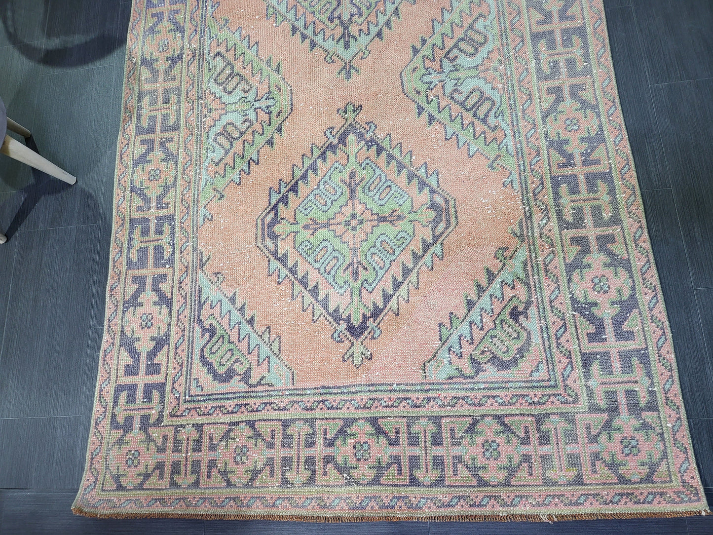 Hand Knotted Runner Rug, Turkish 4.4 x 11.10 Runner Rug, Vintage Runner Rug, Hallway Runner Rug, Persian Runner Rug Wool Runner Rug