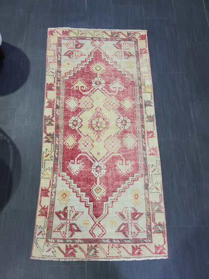 Handmade Rug, Oushak Rug, 2.5 x 5 Rug, Antique Rug, Turkish Rug, Farmhouse Rug, Vintage Rug, Wool Persian rug