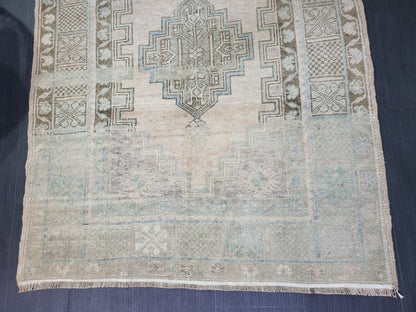 Muted Rustic Rug, Floor 3.9 x 6.4 Rug, Persian Rug, Muted Turkish Rug, Farmhouse Rug, Vintage Rug, Wool rug,Handknotted rug