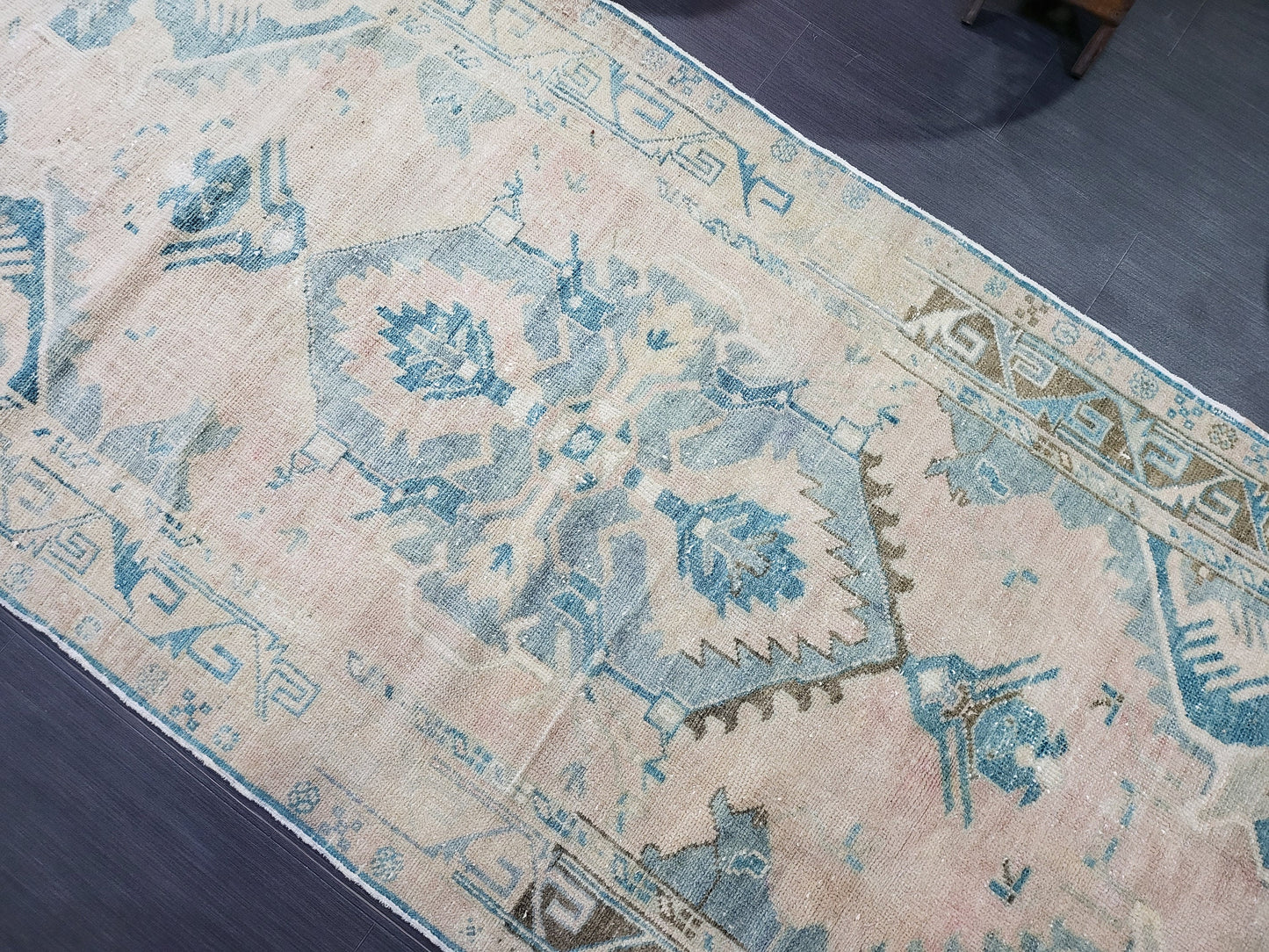 OUSHAK RUG, TURKISH 3.4 x 7.2 Rug, Vintage Persian Rug, Vintage Rug, Wool Handknotted Rug, Handmade Rugs, Vintage Turkish Rug