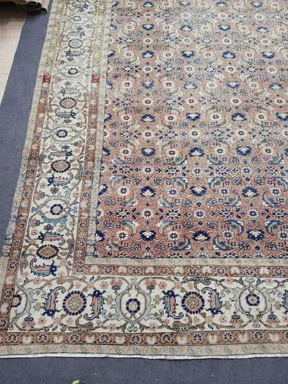 Antique Oushak RUG, Anatolian 9 x 12.6 Rug, Turkish Rug, Hand Knotted Rug, Vintage Wool Rug, Handmade Rug, Large Persian Rug