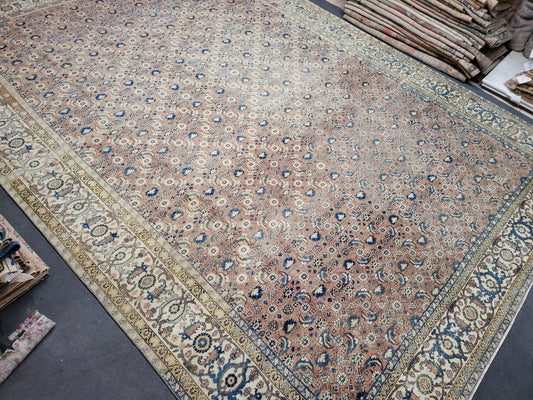 Antique Oushak RUG, Anatolian 9 x 12.6 Rug, Turkish Rug, Hand Knotted Rug, Vintage Wool Rug, Handmade Rug, Large Persian Rug